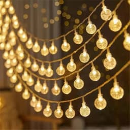 LED Bubble Ball String Lights USB/Battery Operated Indoor Fairy Light for Wedding Holidays New Year 2026 Decorations10/20/40LED