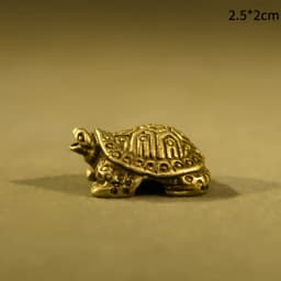 Pure Copper Turtle Statue Vintage Brass Tortoise Figurines Desktop Feng Shui Ornament Miniatures Antique Tea Pet Crafts Gifts