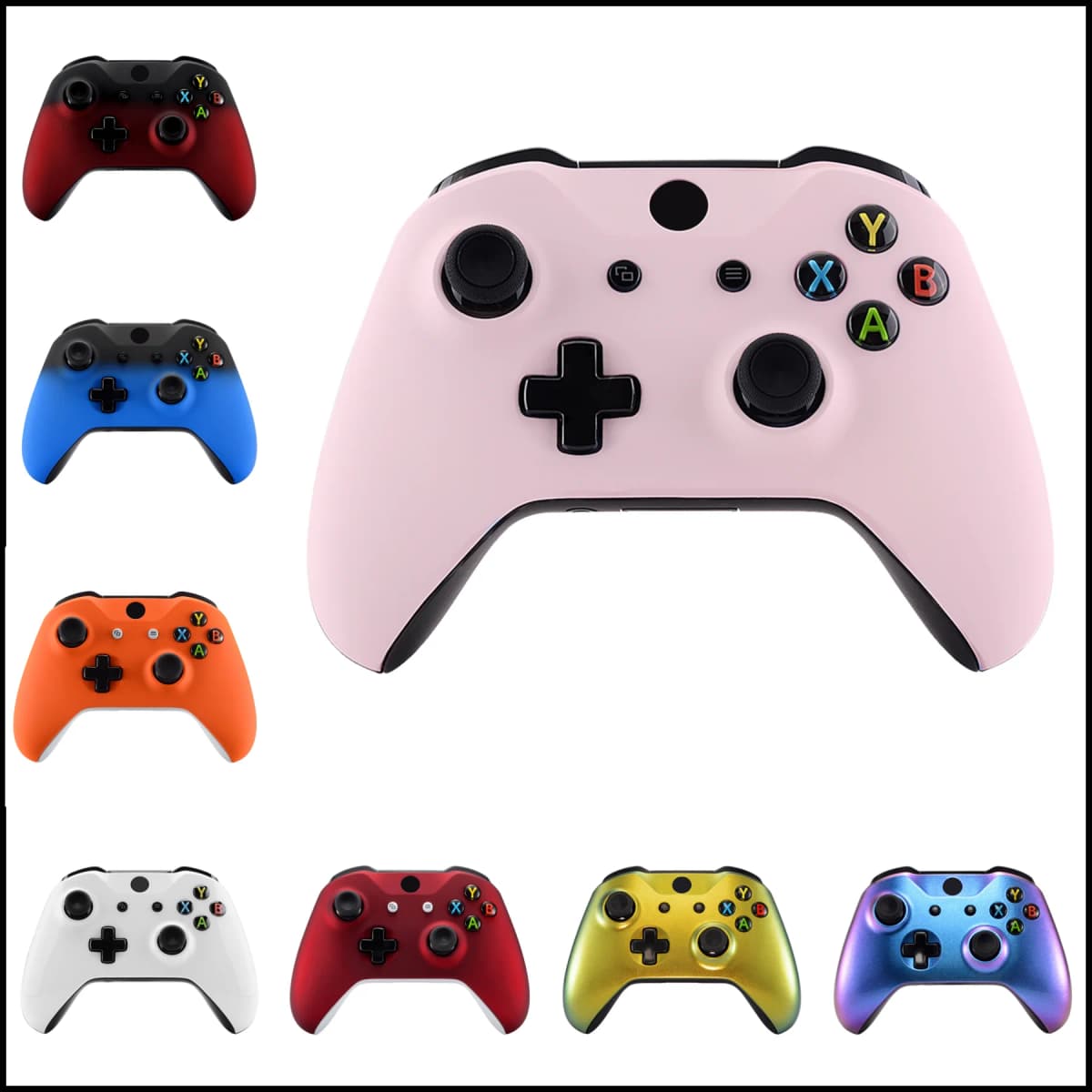 eXtremeRate Faceplate Cover Front Housing Shell Case for Xbox One S / Xbox One X Controller (Model 1708) - Sakura Pink
