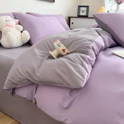 Ins Style Solid Color Duvet Cover Set Washed Cotton Bedclothes Comforter Cover Pillowcase Soft Bedding Sets Quilt Covers 220x240