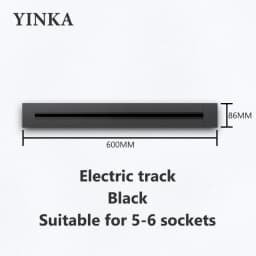 Track Socket Kitchen Wall Outlet, FR EU US UK Universal Standard Round Romovable Adapter Plug,Electrical Outlet with USB, Black