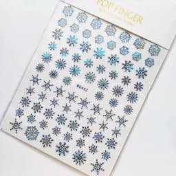 Sliver Bronzing 3D Christmas Nail Art Decoration Sticker Sparkly White Colorful Glitter Geometry Snowflake Winter Slider Foil