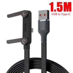 2in1 Type-C Foldable Cable & Mobile Phone Holder 240W Fast Charging Data Cable Multifunction Phone Charge Bracket Dual PD cable