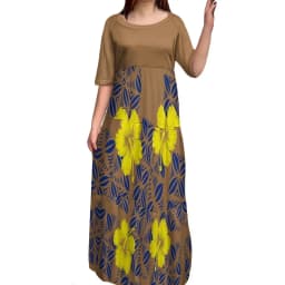 High Quality Custom Tie Dye Polynesian Tribal Design Dresses Women Lady Elegant Multi Tiered Dress Women Clothing 8XL