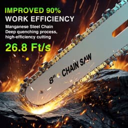 TaskStar Brushless Electric Chainsaw 6&8 Inch Handheld Cordless Pruning Saw with 2 4000mAh Batteries Manual Oil Supply Garden Power Tools For Wood Cutting Tree Trimming