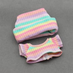for 15/17cm Ropa Labubu Doll Clothes Match Knitted Hat Sweater Set T-shirt Dopamine Color Matching Fashion Design