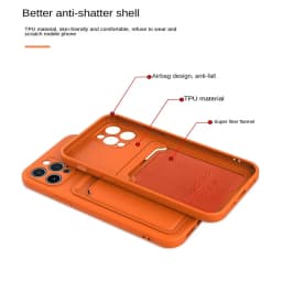 TPU Soft Card Pack Integrated Phone Case For Iphone 12 13 14 15 16 17 18 Pro Max Frosted Back Panel Skin Feeling Phone Cover