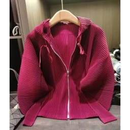 Drawstring Spring New Hooded Pleated Zipper Women's Sweatshirts Loose Elegant Simple High Quality Cardigan Coat 245YG