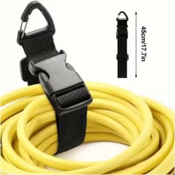 Black Adjustable Extension Cord Organizer for Cables Hoses 3-Axis Buckle Storage Strap for Workshop Garage Cable Management