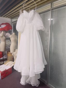 Customized Romantic Organza Wedding Dresses Detachable Puff Sleeves Elegant Sweet Bridal Dress Princess Gowns Vestido de Noiva
