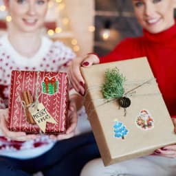500Pcs Christmas Tree Stickers Roll Laser Green Pine Tree Seal Stickers Xmas Waterproof Self-Adhesive Decals for Envelope