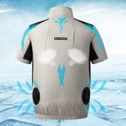 Unisex USB Cooling Vest With Wearable Fan 13 Hours Working Air Conditioned Short Sleeve For Outdoor Work Fishing Heat Relief