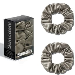 2PCS 100% Natural Silk Solid Color Hair Ties High Quality Hair Scrunchies Women Big Hairbands Hair Accessories 22Momme