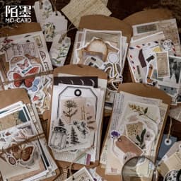 30 Pcs Vintage Scrapbooking DIY Stickers Pack Retro Natural Washi Paper Sticker for Diary Journal Art Decorative Collection