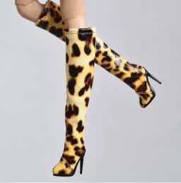 Wrinkle showed up after wearing on your fr dolls boots leopard print FIT for your FR6.0 nu.face 3.0 FR Ⅱ FR2 kissmela F9