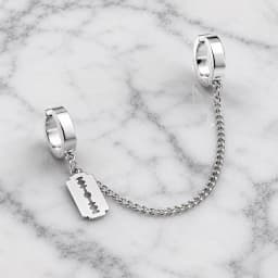 1pc Clip Earrings with Chain Stainless Steel for Women Men Punk Tassel Hoop Ear Cuffs Painless Non Piercing Fake Earring Jewelry