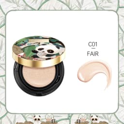 Panda Land Full Coverage Cushion Fondation, Breathable Hydrating Nourishing Poreless Face Makeup Save for Sensitive Skin