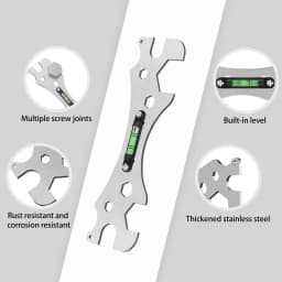 Multifunctional Bathroom Wrench Bend Angle Leveling Wrench Shower Faucet Installation Ruler Distance Measuring Tool