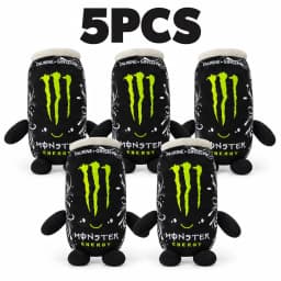 Black White m-o-n-s-t-e-r Energy Can Shaped Plush Toy Zero Sugar Theme Soft Stuffed Doll Desktop Decor Holiday Gift