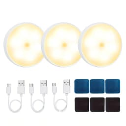 3pcs Motion Sensor Night Light - Wireless LED Detector Lamp for Bedroom, Staircase, Closet, and Room Decor-