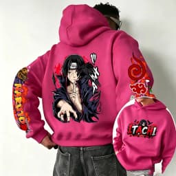 Naruto Uchiha Itachi 2026 Spring and Autumn New Cartoon Anime Harajuku Y2K Street Fashion Couple Hooded Sweatshirt