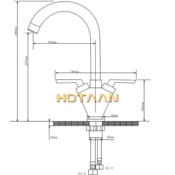 Brass Quality Guarantee! double handle kitchen sink tap ,kitchen mixer,round swivel Kitchen Faucets,torneira YT-6041