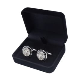 High-end Flocked Cufflink Box Men's Business Gift Box Stud Packaging Flip-top Velvet Storage Box Wedding Souvenir Gift Box