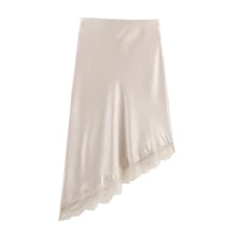 Tossy White Lace Patchwork Long Skirt For Women Slim High Waist Elegant Commute Printed Party Looks Clothes Female Maxi Skirts
