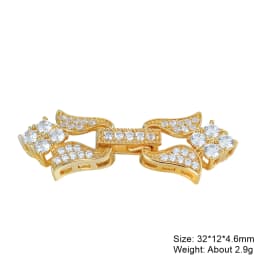 Juya DIY 18K Gold Plated Creative Closure Fasteners Lock Clasps Accessories For Needlework Beads Pearls Jewelry Making Material