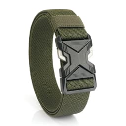KOLBER New Silver Elastic Belt for Men Metal Buckle Quick Release 3.4cm Casual Belt Tight Woven Stretch Belt Tactical Girdle