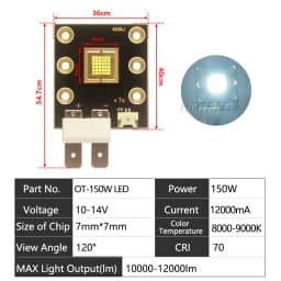 12V 36V LED Stage Light Chip 40W 60W 80W 120W 150W 200W 300W 400W Cold White Luminous For Moving Head Disco DJ Lamp Accessories