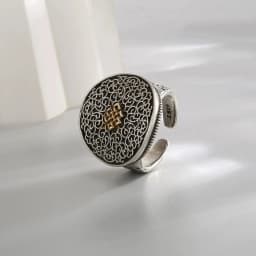 VENTFILLE 925 Sterling Silver Metal Flower Shell Geometric Rings For Women French Retro Romantic Open Thai Silver Rings
