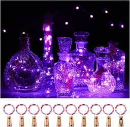 20 LED 10 Packs Wine Bottle Lights Copper Wire Fairy String Light Warm White Bottle Stopper Atmosphere Lamp for Xmas Holiday