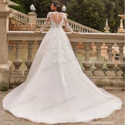 Modest Wedding Dresses Full Sleeves O-Neck Bridal Gowns Lace Appliques Floor Length Robes Glamorous Vestidos De Novia Customized