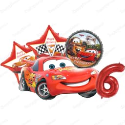 Cartoon Lightning Car Theme Foil Balloons Set Number 1-9 Balloon Cartoon Car Happy Birthday Party Decoration Supplies Party Prop