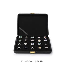 Oirlv Black Jewelry Organiser Boxes PU Leather Ring Earring Jewelry Set Box Jewel cases of precious metal Storage Box Gifts Box