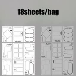 Mr. Paper 18pcs/bag Basic Border Theme Dual-Material Die-Cut Stickers Handbook Materials DIY Scrapbook Journal Frame Photo Album