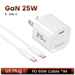 Toocki 25W GaN Charger USB C QC3.0 PD3.0 PPS Fast Charging for iPhone 18 17 16 Pro Max Samsung S25 S26 Fast Type C Charger