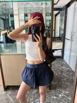 Summer Casual High Waist Wide Leg Short Pants Women's Elastic Waist Two Color Versatile Slimming Short Shorts Straight Cut