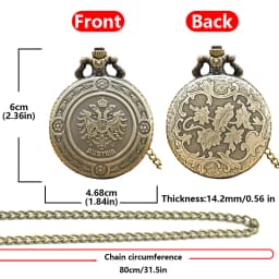 Vintage Bronze Clamshell Double Eagle Nurse Relief Necklace Quartz Pocket Watch Gift Universal For Male And Female Students
