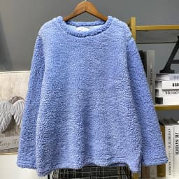 Warmth Thick Long Plush Women's Sleepwear Half Zipper Embroidered Coral Fleece Patchwork Home Clothes Polyester Fiber Long Sl...