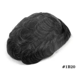 Men Toupee Full PU 0.12-0.14cm ISKIN With Knots Men's Capillary Prosthesis Real Indian Human Hair Wig Wave Straight Hairpiece
