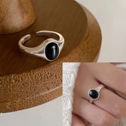 PANJBJ  925 Sterling Silver Double Layer Ring for Women Girl Gift Geometry Hollowing Out Minimalism Fashion Jewelry Wholesale