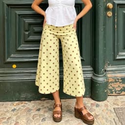 Capri Pants for Women Low Rise Fold Over Capri Yoga Pant Soft Comfy Flowy Wide Leg Capris Culottes Bottoms
