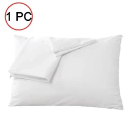 Waterproof Pillow Protector with Zipper Bed Bug Proof Pillowcase Protects Against Dust Mite &Stains Allergens Pillow Cover 1pc