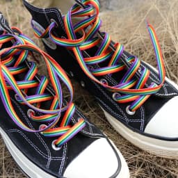 1Pair Rainbow Shoelace Gradient Color Low-cut High Top Canvas Shoes Laces Boot Strings Rainbow Personalized Printing Shoelaces
