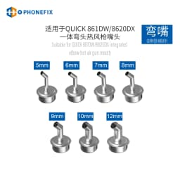 Original QUICK 861DW Soldering Station Replacement Hot Air Gun Nozzle Sleeves Mouth 45 Degree Angle Heat Gun Nozzle Welding tool