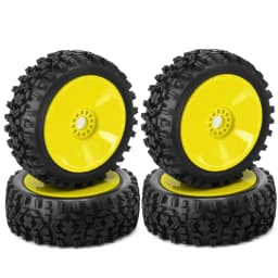 RC 1/8 Buggy Tires and Wheels 17mm Hex Rubber Off Road Tyres for 1:8 Buggy Truck Car HSP Kyosho MP10 VRX HPI Hobao ARRMA Typhon