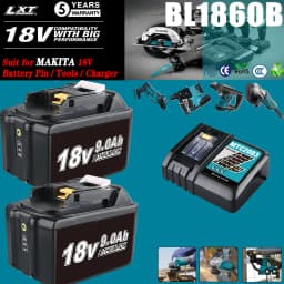1/2/4Pcs 9.0Ah BL1890B Li-on Replace for Makita 18V BL1815 BL1830 BL1860 BL1850 Battery Pin and DC18RC 3A Charger Combo kit