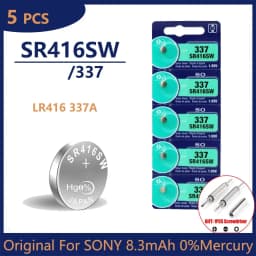 Original For SONY 2-50PCS 337 Battery SR416SW Button Cell Batteries 1.55V Silver Oxide Battery for Mini Wireless Earpiece Watch